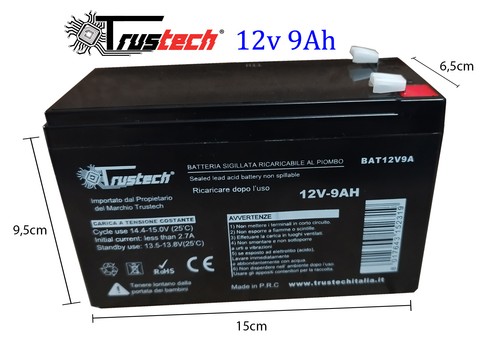 Batteria 12v 9ah piombo - piombo,